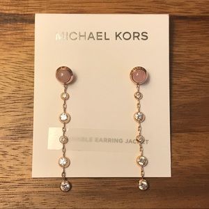 RARE NEW MICHAEL KORS Drop Stud Earrings Rose Gold